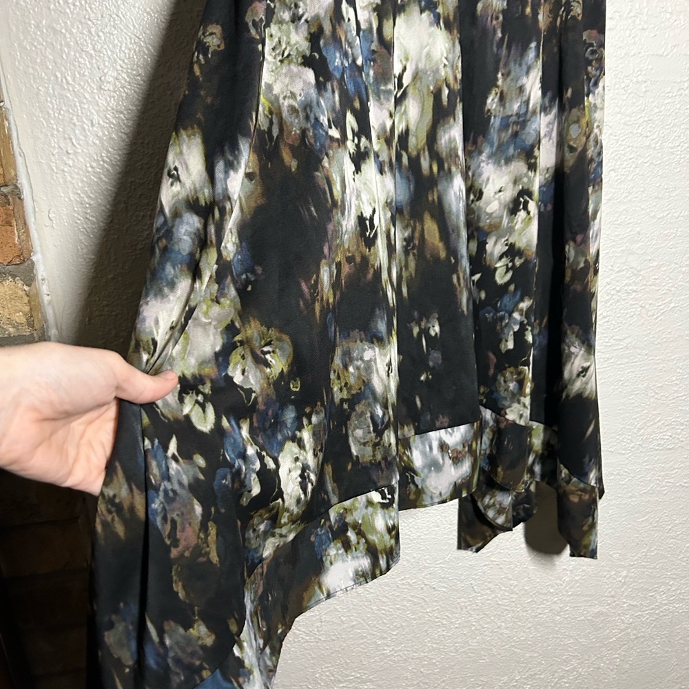 Simply Vera Vera Wang Black Floral High-Low Handkerchief Hem Dress - Picture 5 of 6